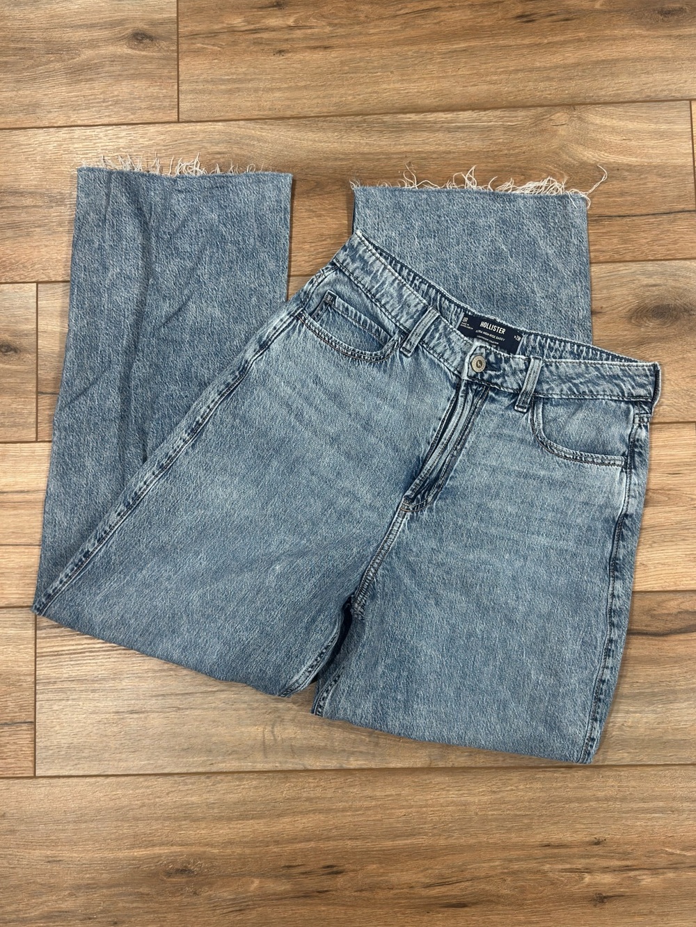 HOLLISTER Casual 100% Cotton Acid Wash High-rise Baggy Jeans | Size 29